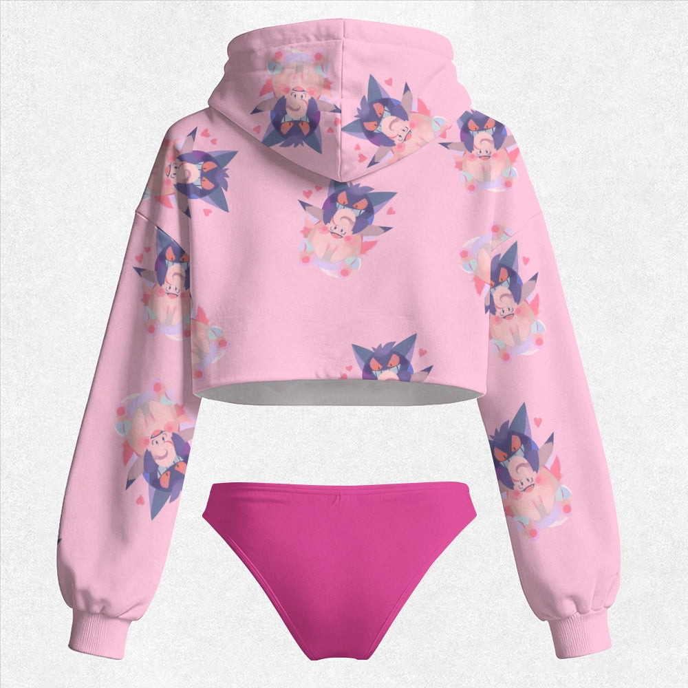 Pokémon Women's Cropped Hoodie & Thong Sets