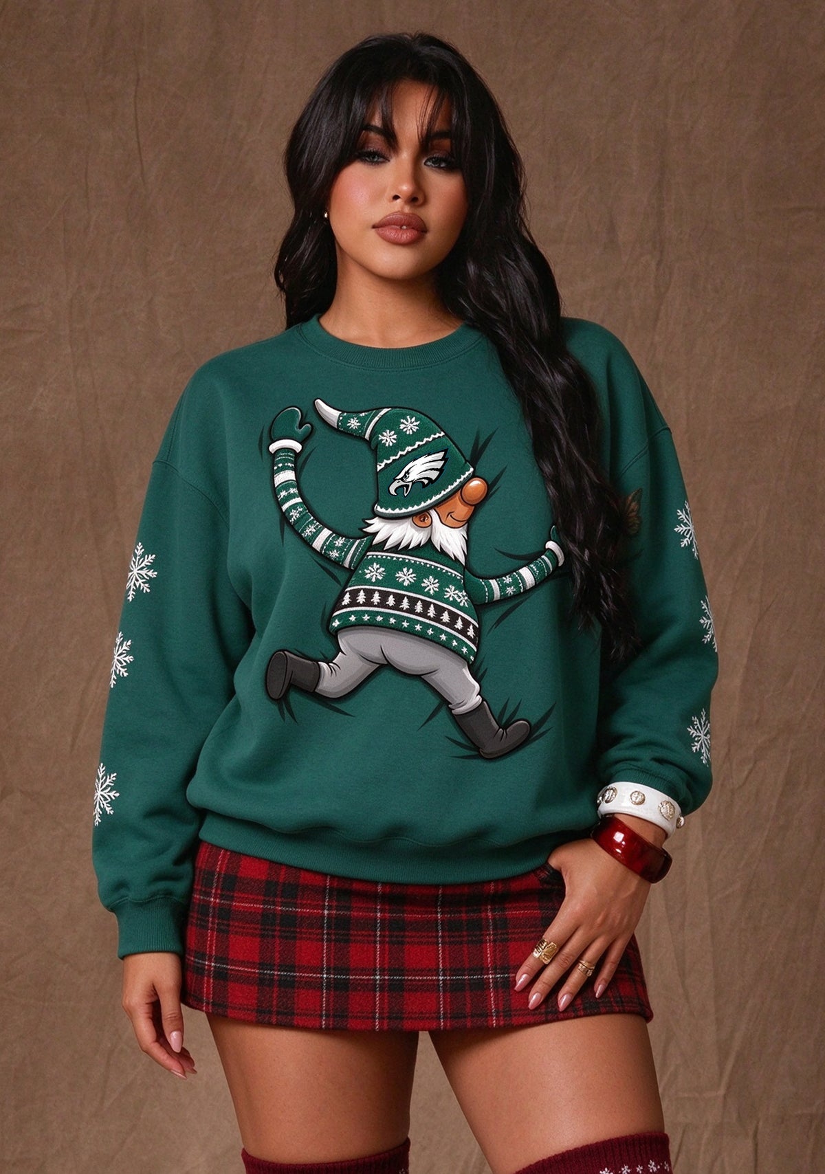 Women's Philadelphia Eagles Christmas Gnome Crewneck Sweatshirt Main image