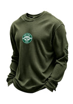 New York Jets Circular Logo Waffle Knit Crewneck Sweatshirt