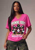 Pittsburgh Steelers Pink Out Tackle Breast Cancer Awareness V-Neck T-Shirt