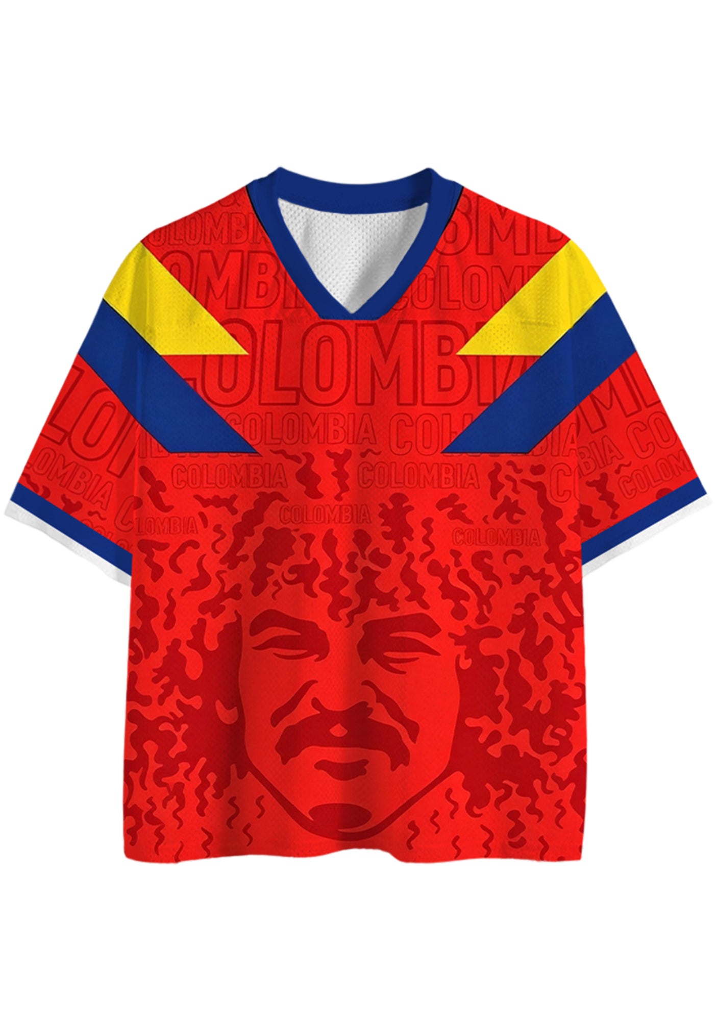 Carlos Valderrama El Pibe Colombia Mesh Jersey Shirts Main image