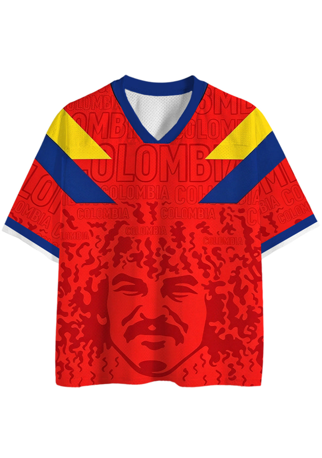 Carlos Valderrama El Pibe Colombia Mesh Jersey Shirts