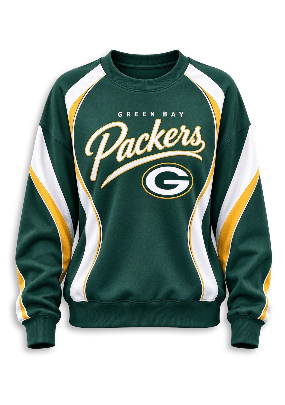 Women's Green Bay Packers Crewneck Sweatshirt & Flared Pants 2 Piece Set
