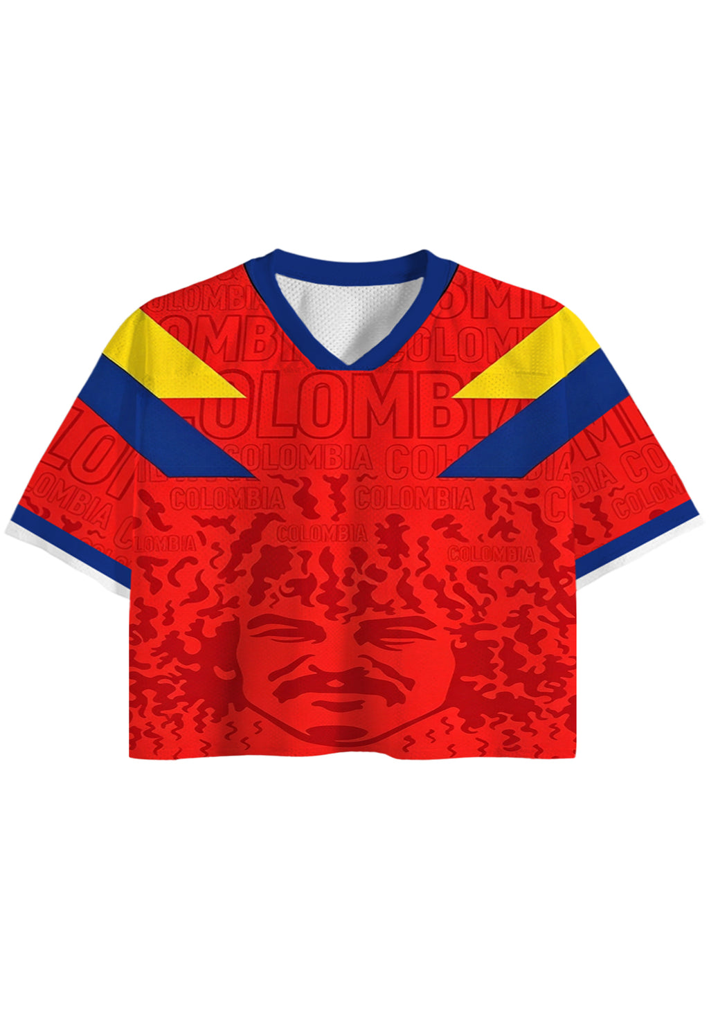 Carlos Valderrama El Pibe Colombia Cropped Jersey Shirt
