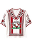 Women's Boho Floral Tampa Bay Buccaneers Hello Kitty Game Day V Neck Shirt