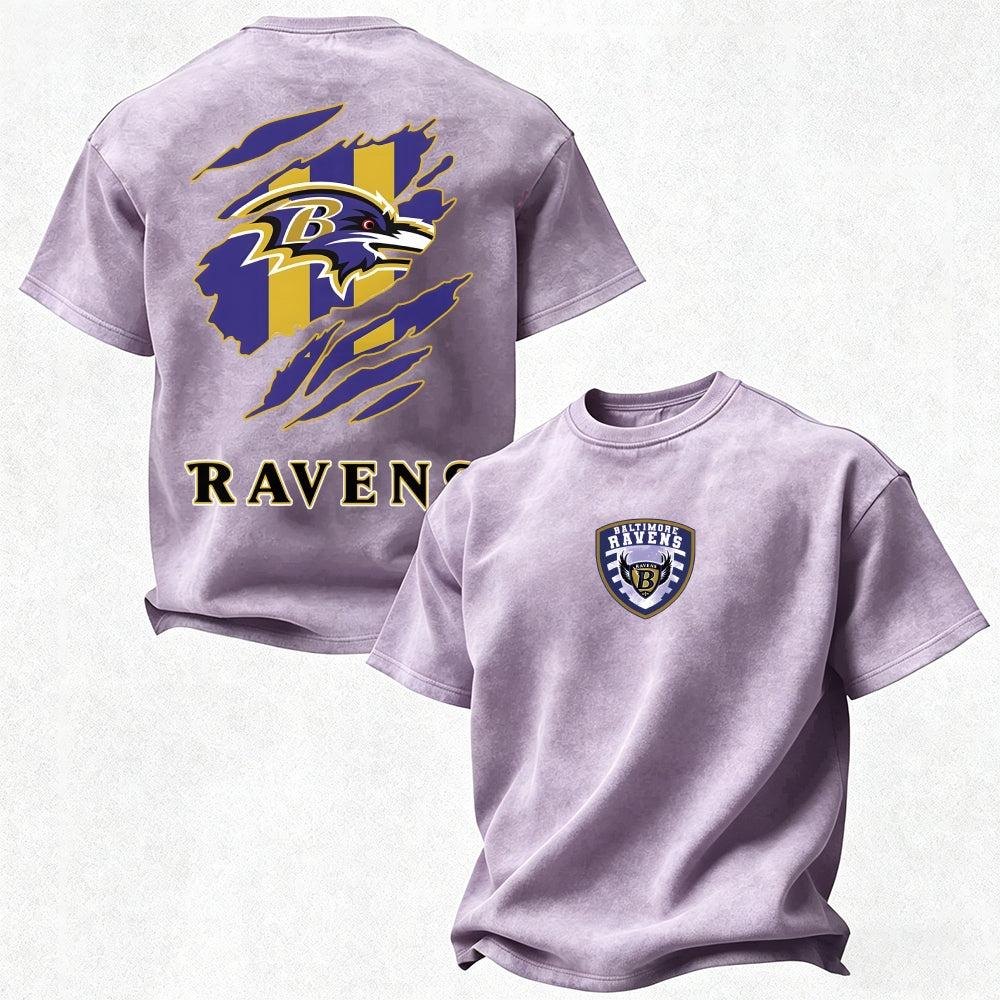 Baltimore Ravens Printed Unisex 100% Pure Cotton Washed T-Shirt