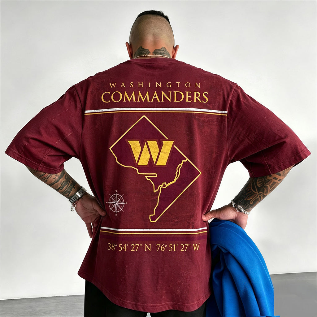 Washington Commanders Vintage Map Printed T-Shirt