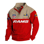 Men's Los Angeles Rams Button Mock Neck Sweatshirt