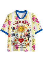 Colombia Tropical Folk Art Mesh Jersey Shirts