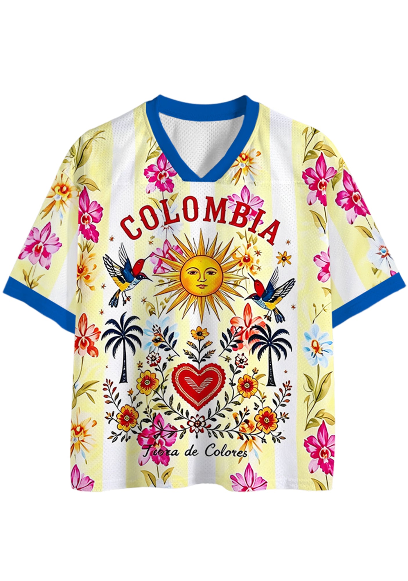Colombia Tropical Folk Art Mesh Jersey Shirts
