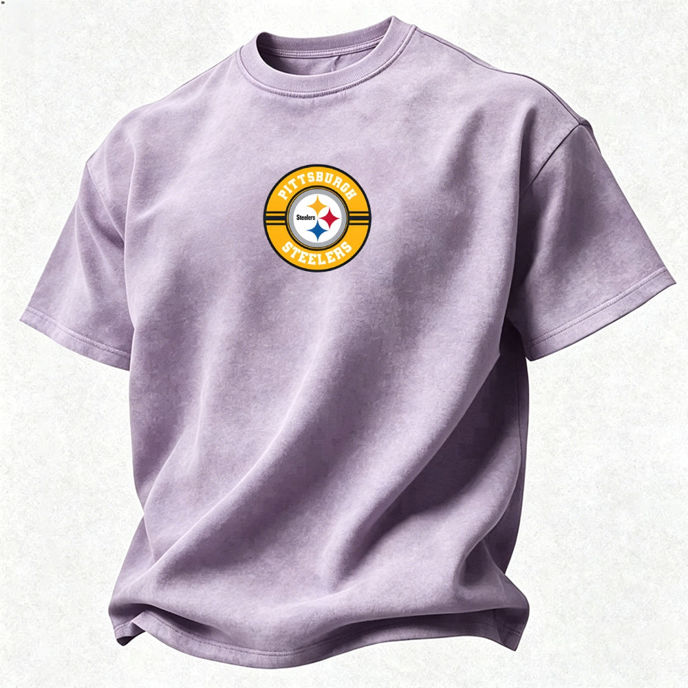 Pittsburgh Steelers Printed Unisex 100% Pure Cotton Washed T-Shirt