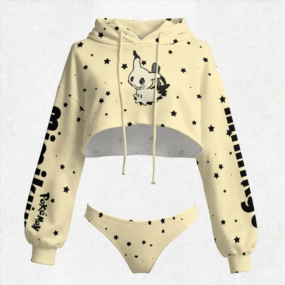 Pokémon Women's Cropped Hoodie & Thong Sets