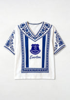 Boho Floral Border Everton V-Neck Blouse