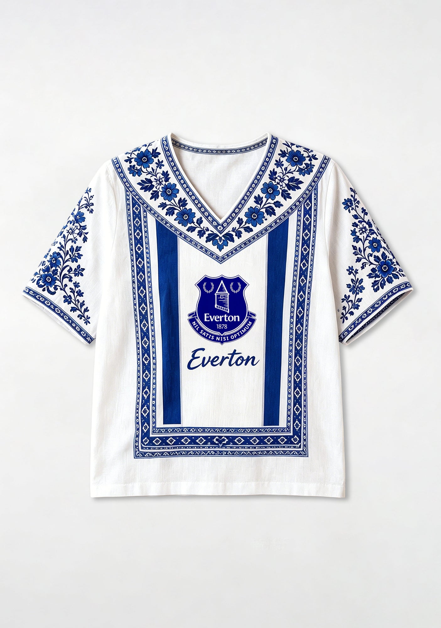 Boho Floral Border Everton V-Neck Blouse