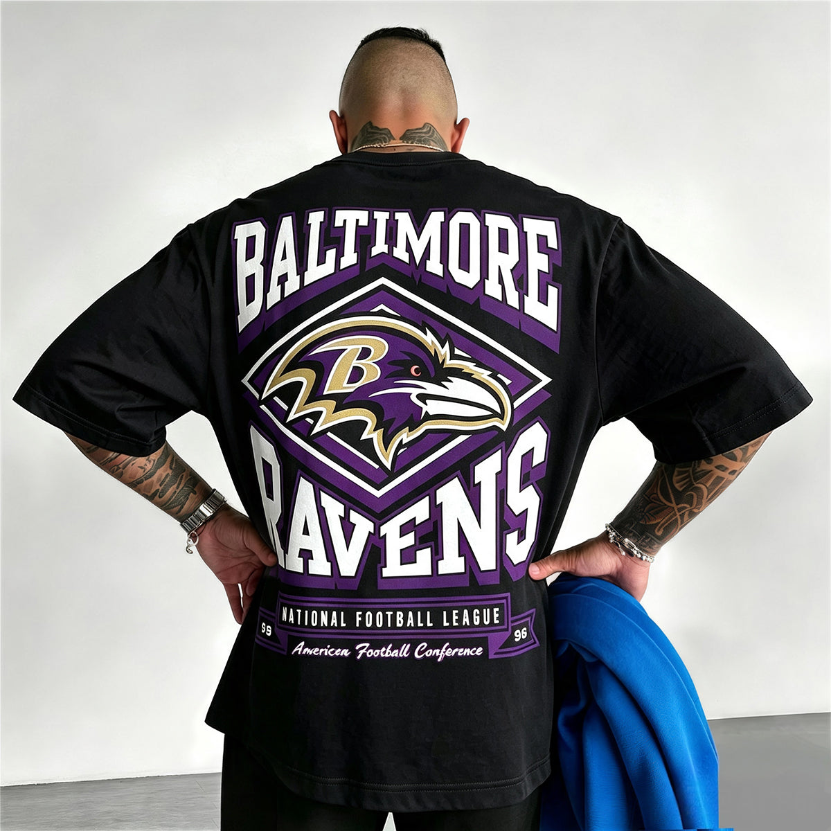 Baltimore Ravens Vintage Diamond Frame Printed T-Shirt Main image