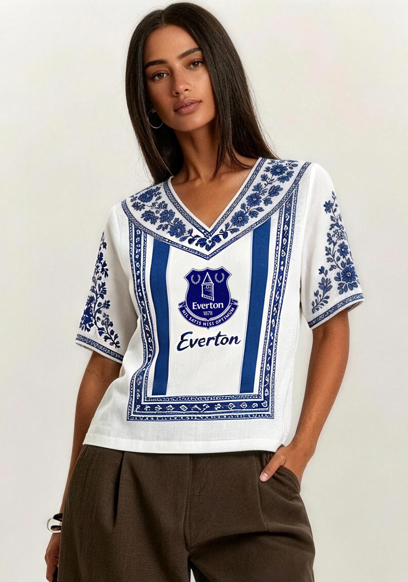 Boho Floral Border Everton V-Neck Blouse Main image