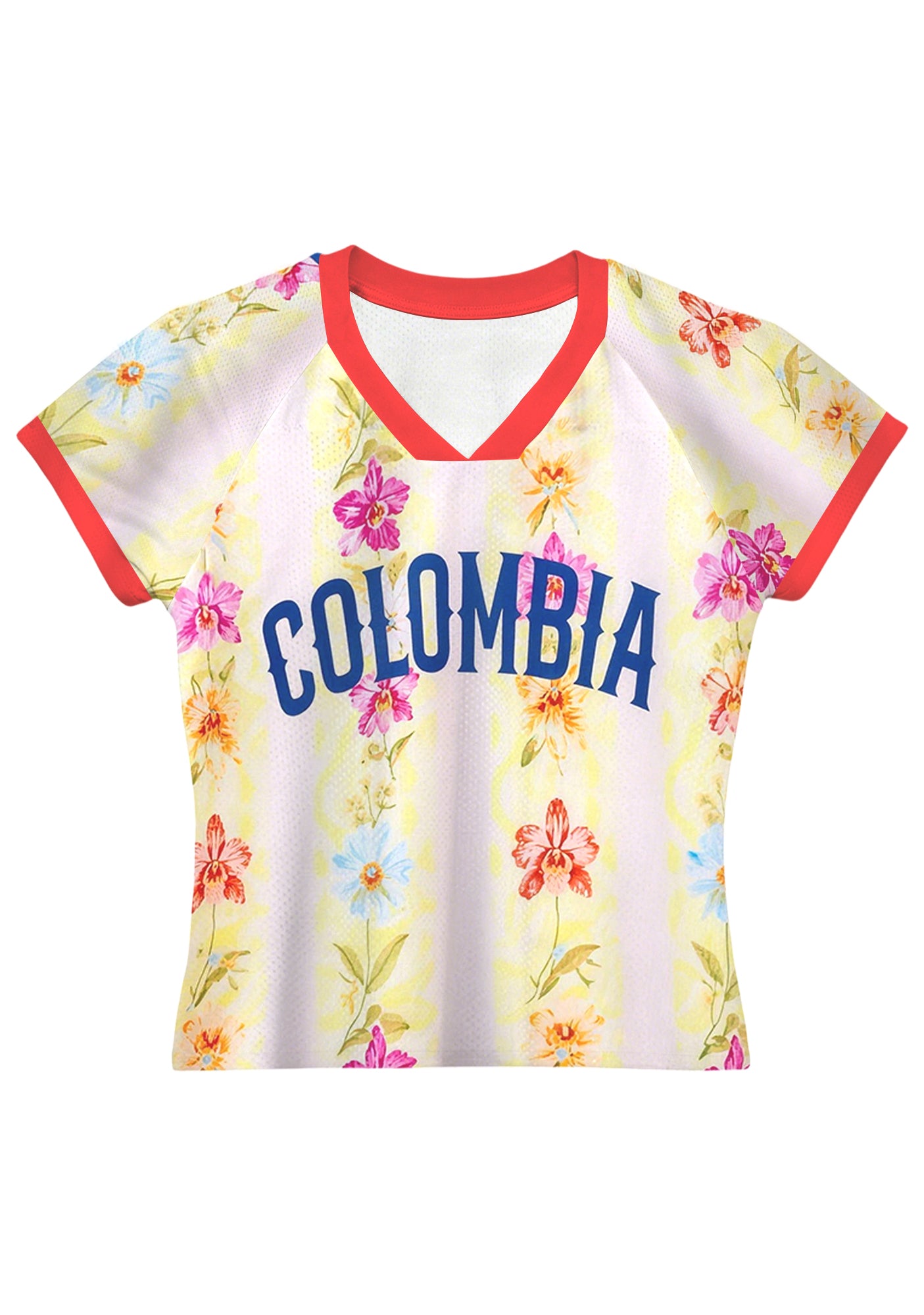 Vintage Floral Orchid Colombia Print Baby Tee Secondary image