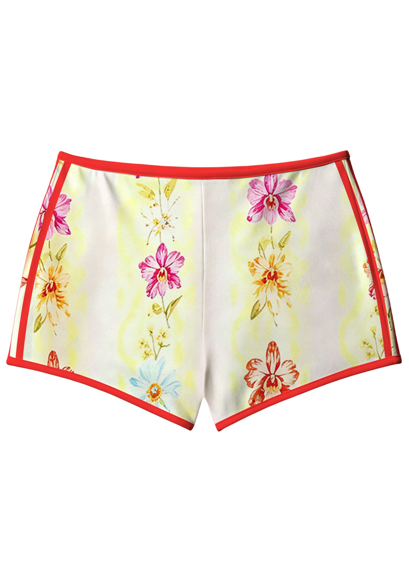 Vintage Floral Orchid Colombia Print Booty Shorts Secondary image