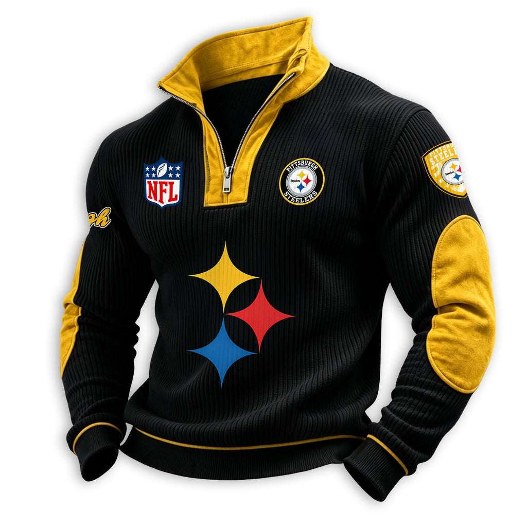Men’s Pittsburgh Steelers 1/4 Zip Pullover Sweatshirt