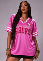 Women San Francisco 49ers Breast Cancer Awareness Pink Football Jersey