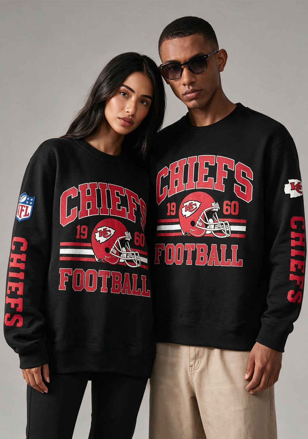 Retro Kansas City Chiefs 1960 Football Graphic Crewneck Sweatshirt