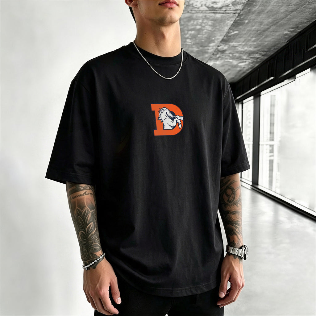 Denver Broncos Torn Scratch Style Horse Printed T-Shirt