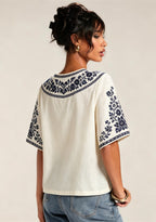 Boho Floral Border Tottenham Hotspur V-Neck Blouse