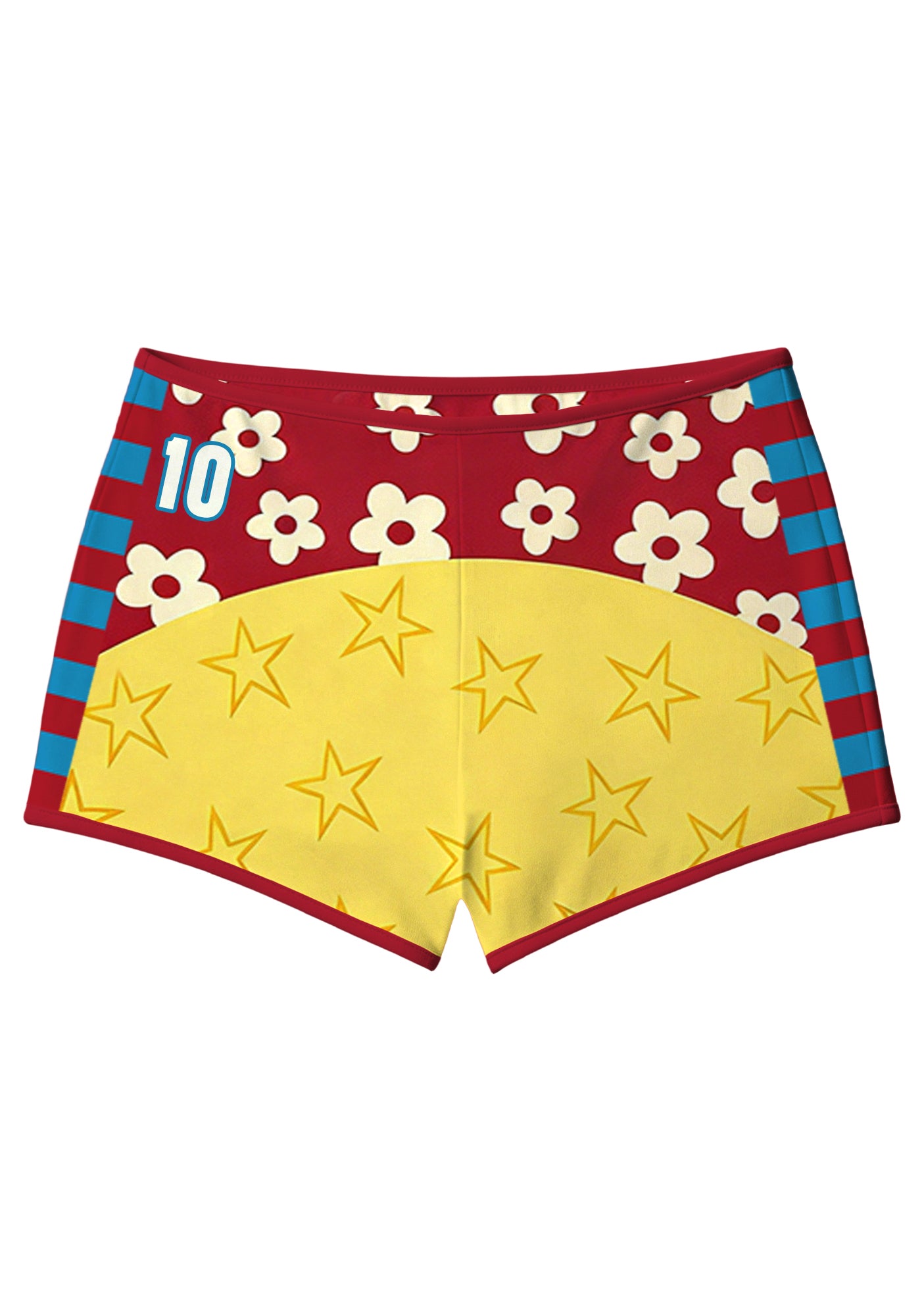 Cute Star Daisy Color Block Colombia Booty Shorts Main image
