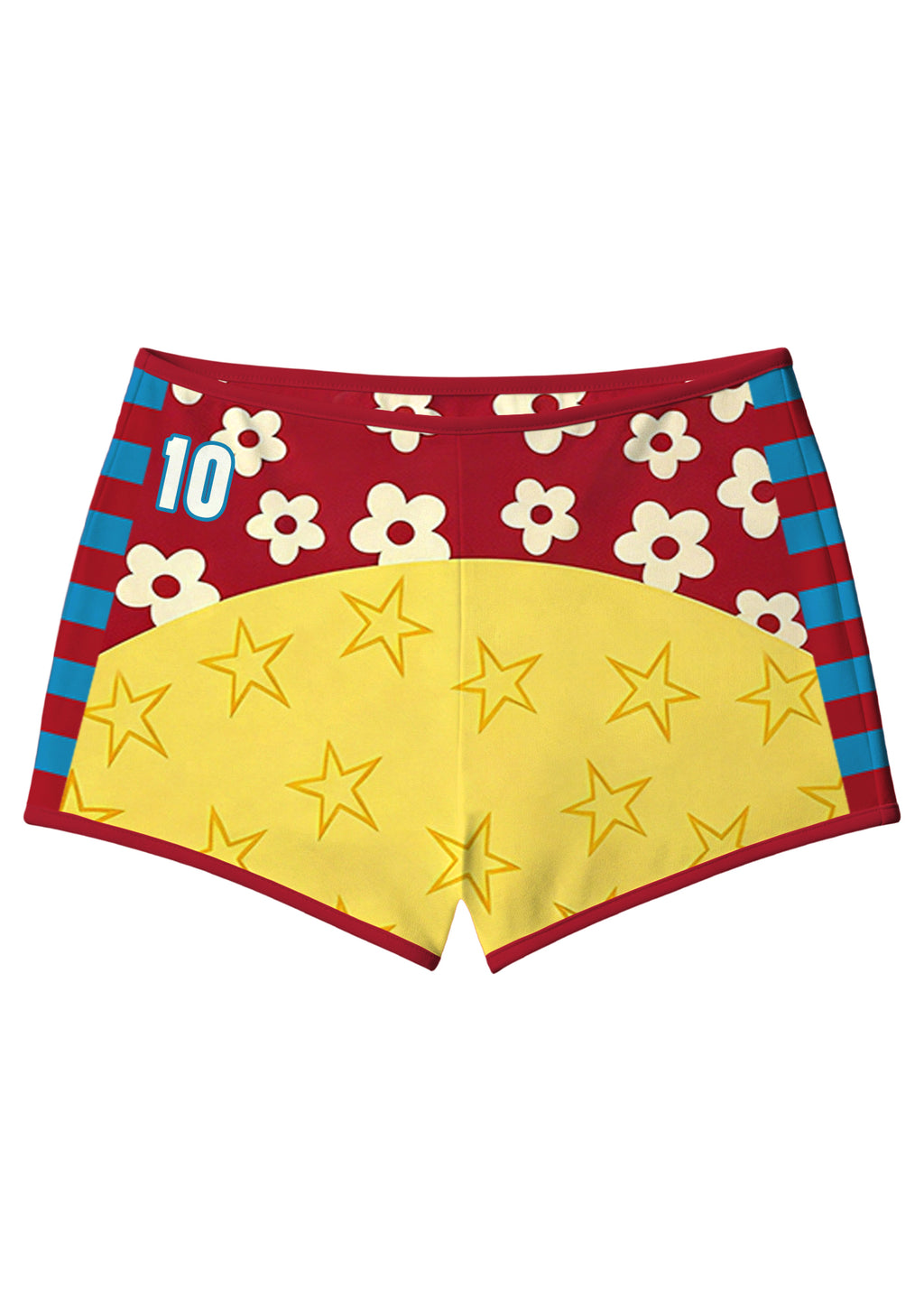 Cute Star Daisy Color Block Colombia Booty Shorts