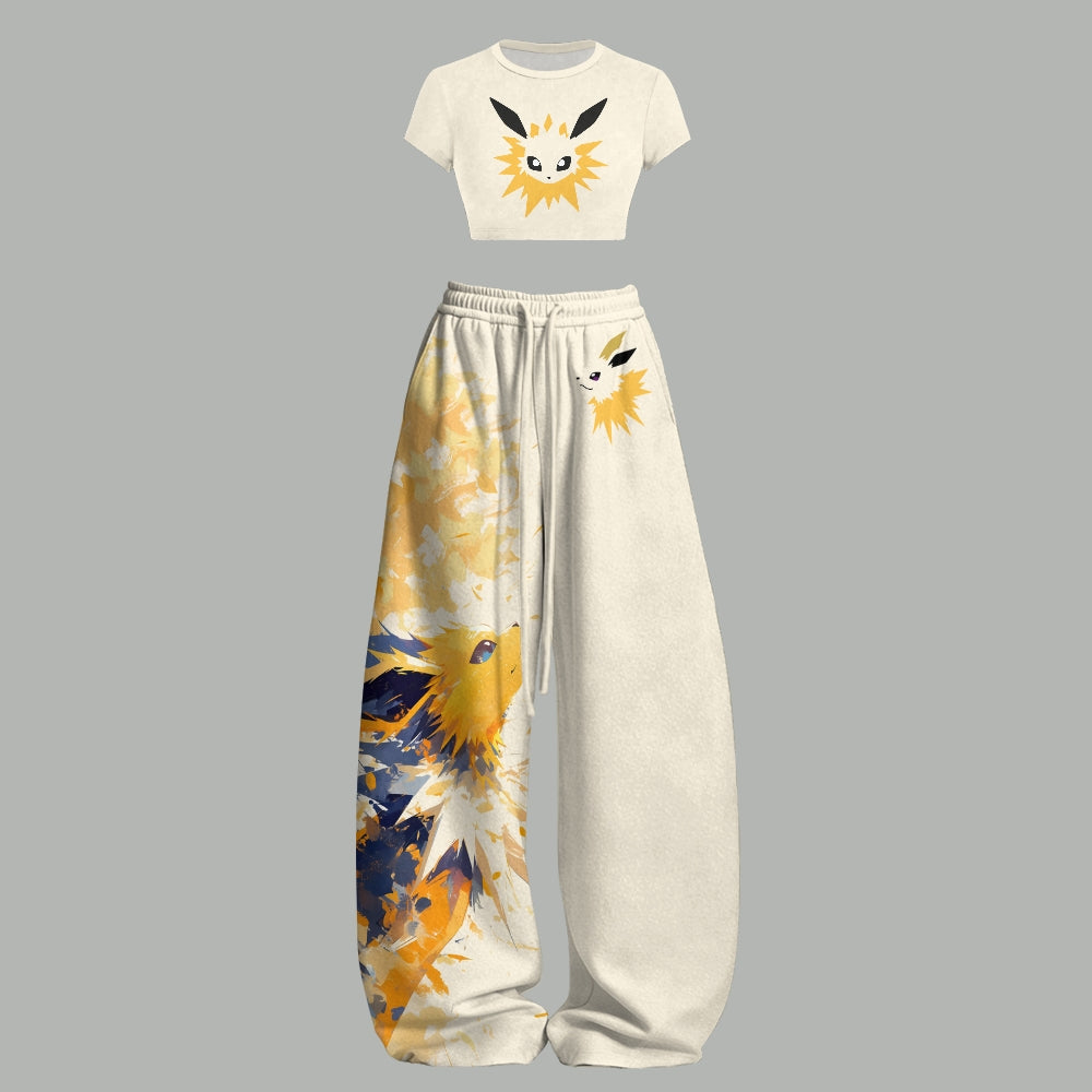 Pokémon Women T-Shirt  & Elasticated Trousers Two-Piece Set