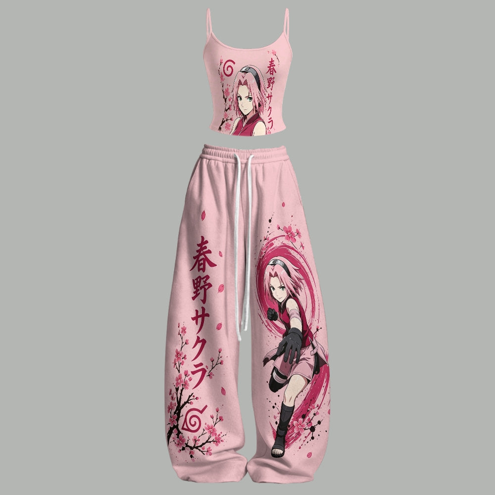 Top & Elasticated Trousers Two-Piece Set 2605009783