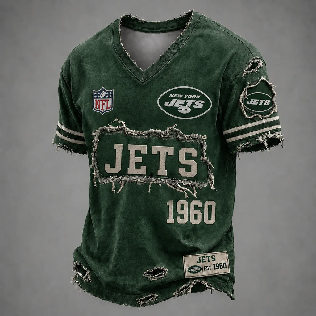 NYJ x NFL LUXURY V-Neck T-Shirt 3005 DatND DVT