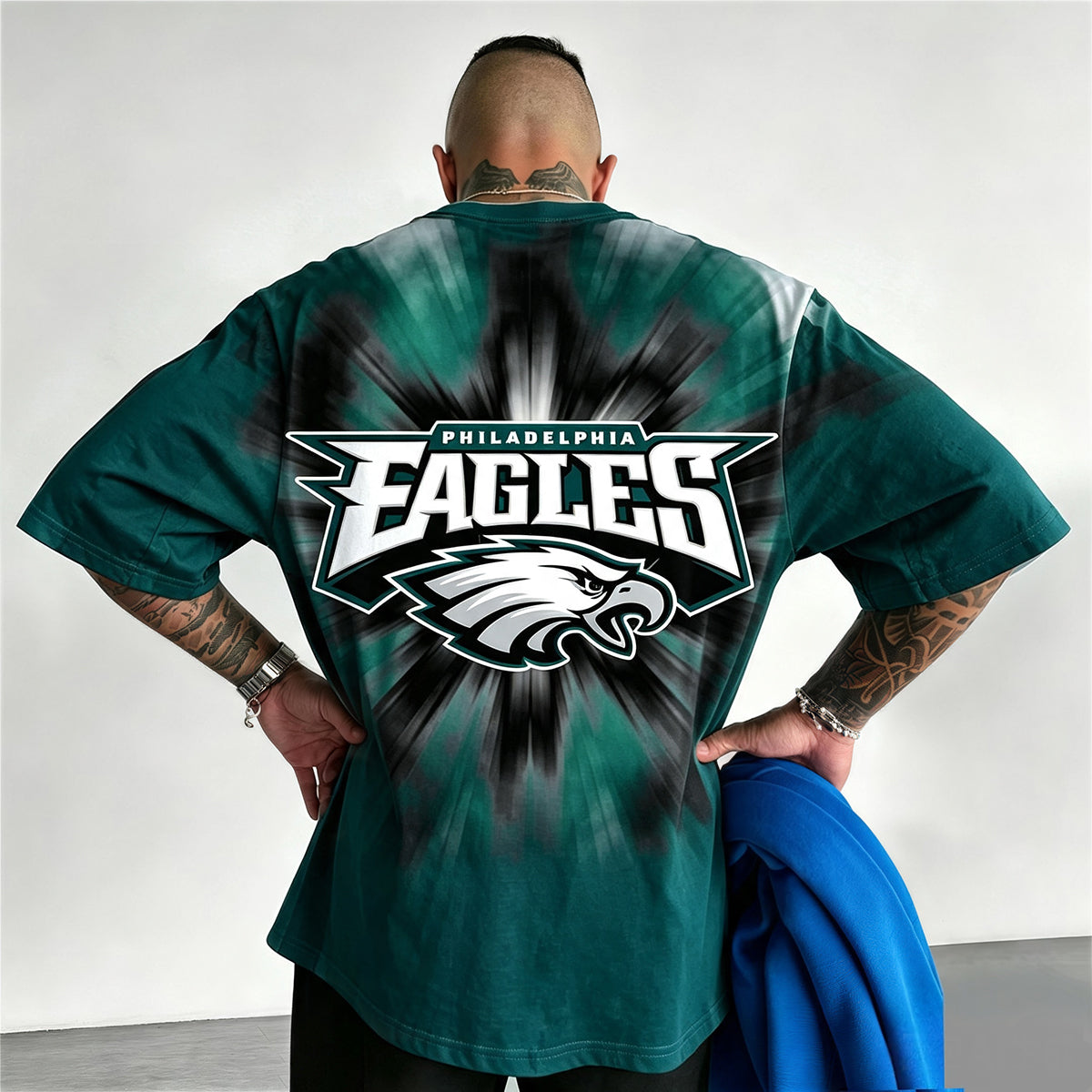 Philadelphia Eagles Burst Radiant Gradient Eagle Printed T-Shirt Main image