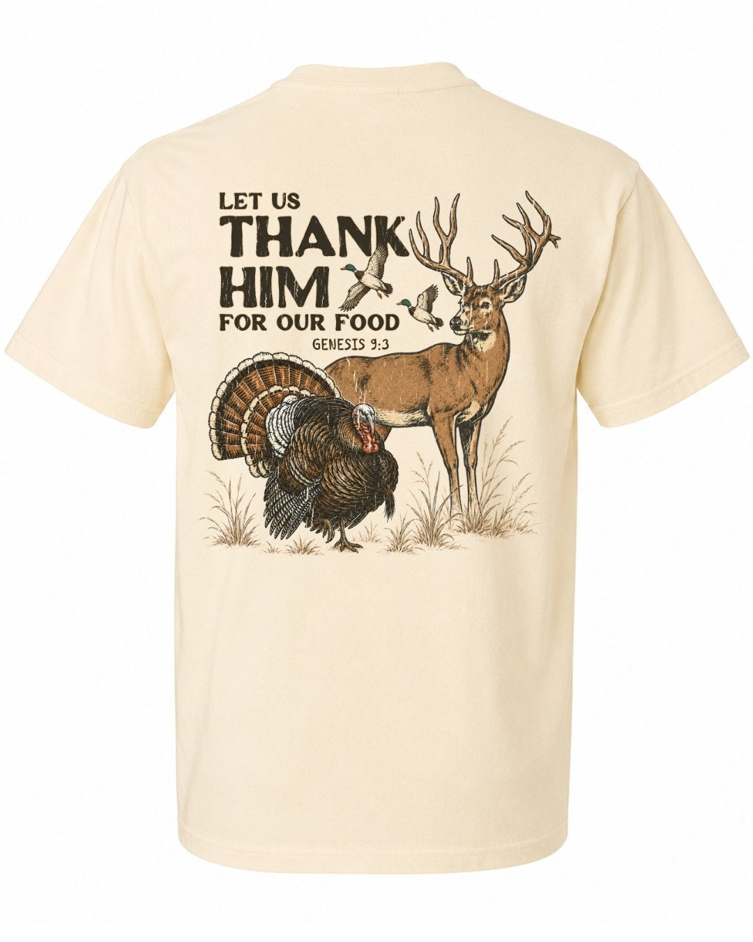 Let Us Thank Him For Our Food POCKET tee