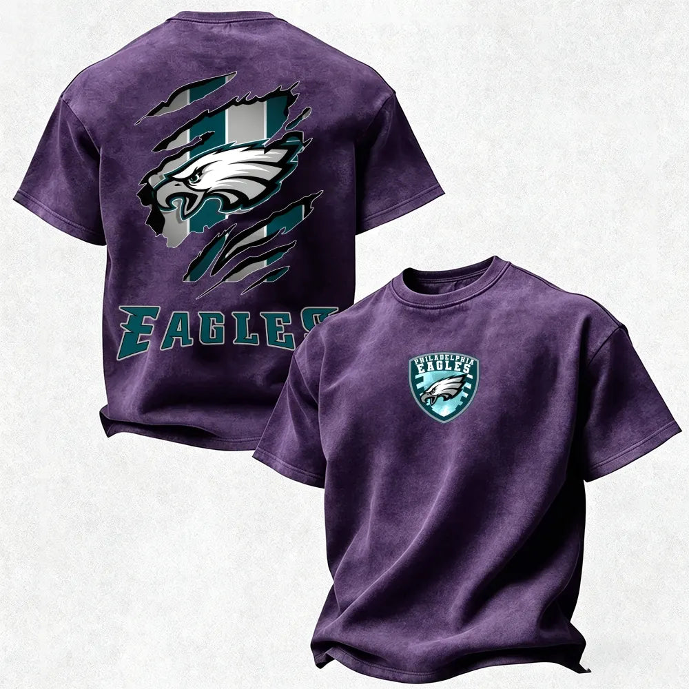 Philadelphia Eagles Printed Unisex 100% Pure Cotton Washed T-Shirt