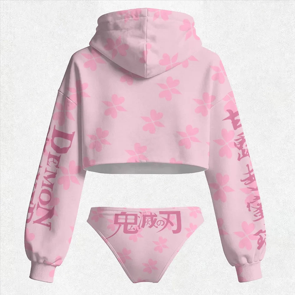 "Demon Slayer" Women's Hooded Thicken Suit Set