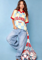 Colombia Checkerboard Collared Soccer Jersey