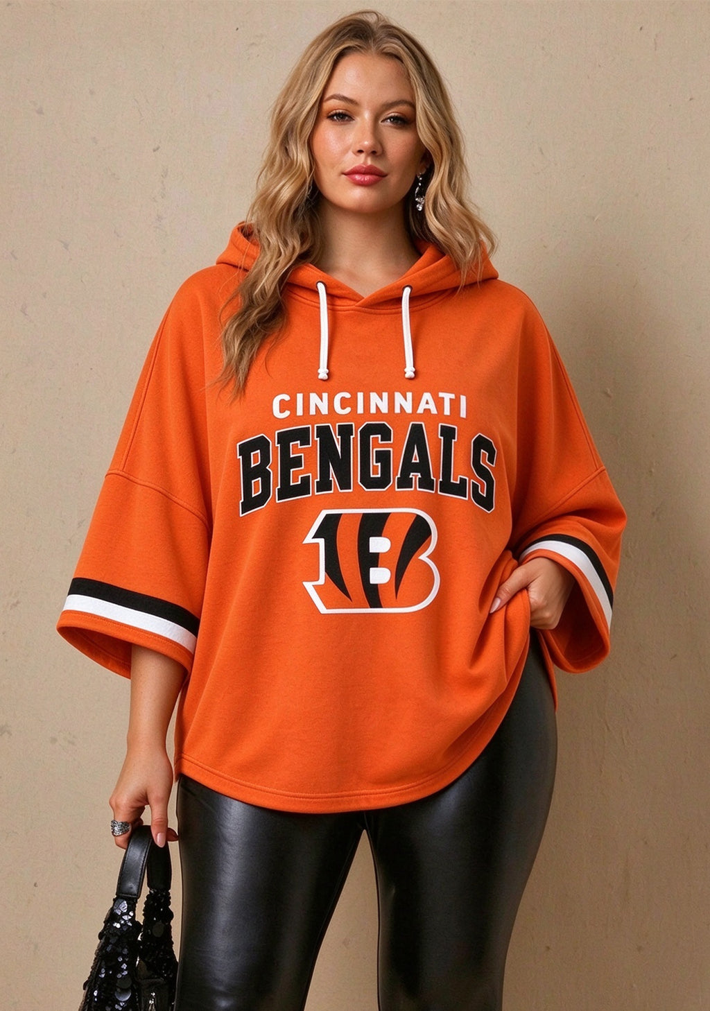 Women’s Cincinnati Bengals 3/4 Dolman Sleeve Hoodie