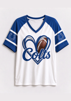 Women Indianapolis Colts Heart Graphic V-Neck Fan T-Shirt