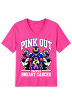Los Angeles Rams Pink Out Tackle Breast Cancer Awareness V-Neck T-Shirt