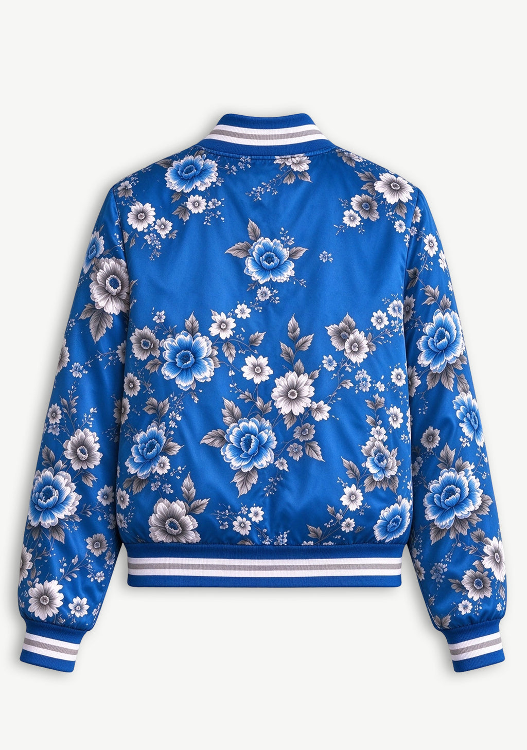 Women Detroit Lions Floral Print Zip Up Jacket Custom Name For Fan