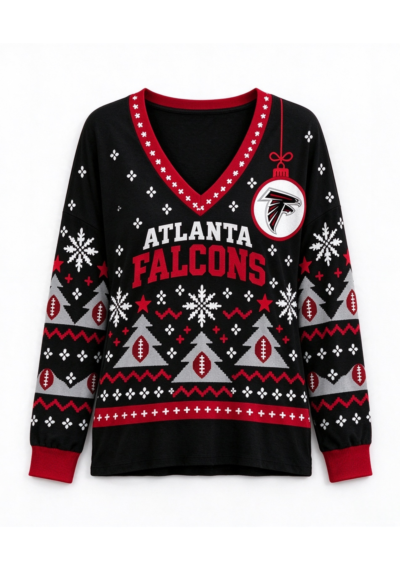Women’s Atlanta Falcons Ugly NFL Christmas Sweatshirt Secondary image