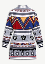 Women's Las Vegas Raiders Tribal Geometric Button Down Jacket Dress