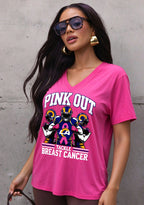 Los Angeles Rams Pink Out Tackle Breast Cancer Awareness V-Neck T-Shirt
