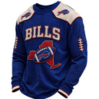 Buffalo Bills Waffle Knit Long-Sleeve Sweatshirt