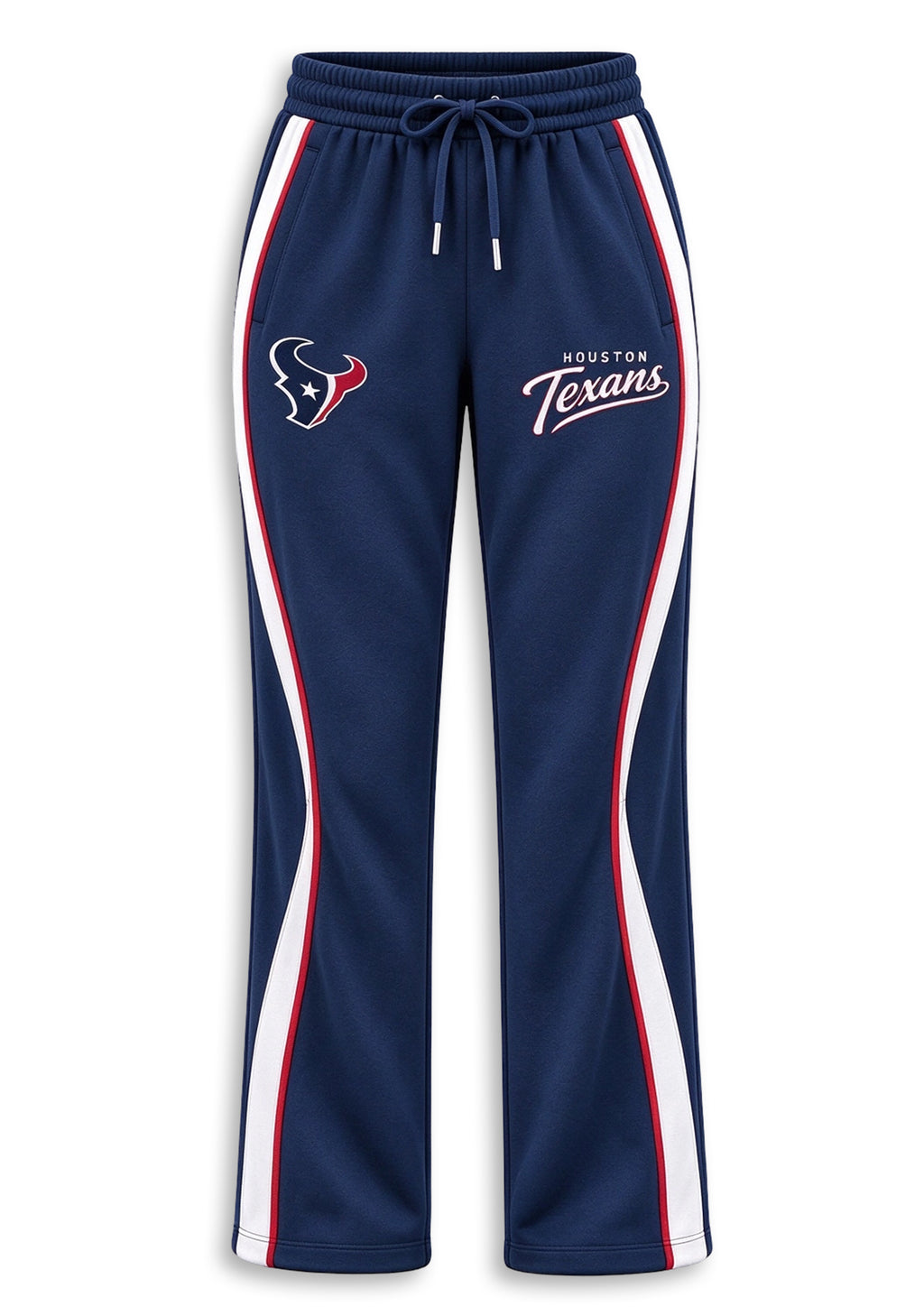 Women's Houston Texans Crewneck Sweatshirt & Flared Pants 2 Piece Set