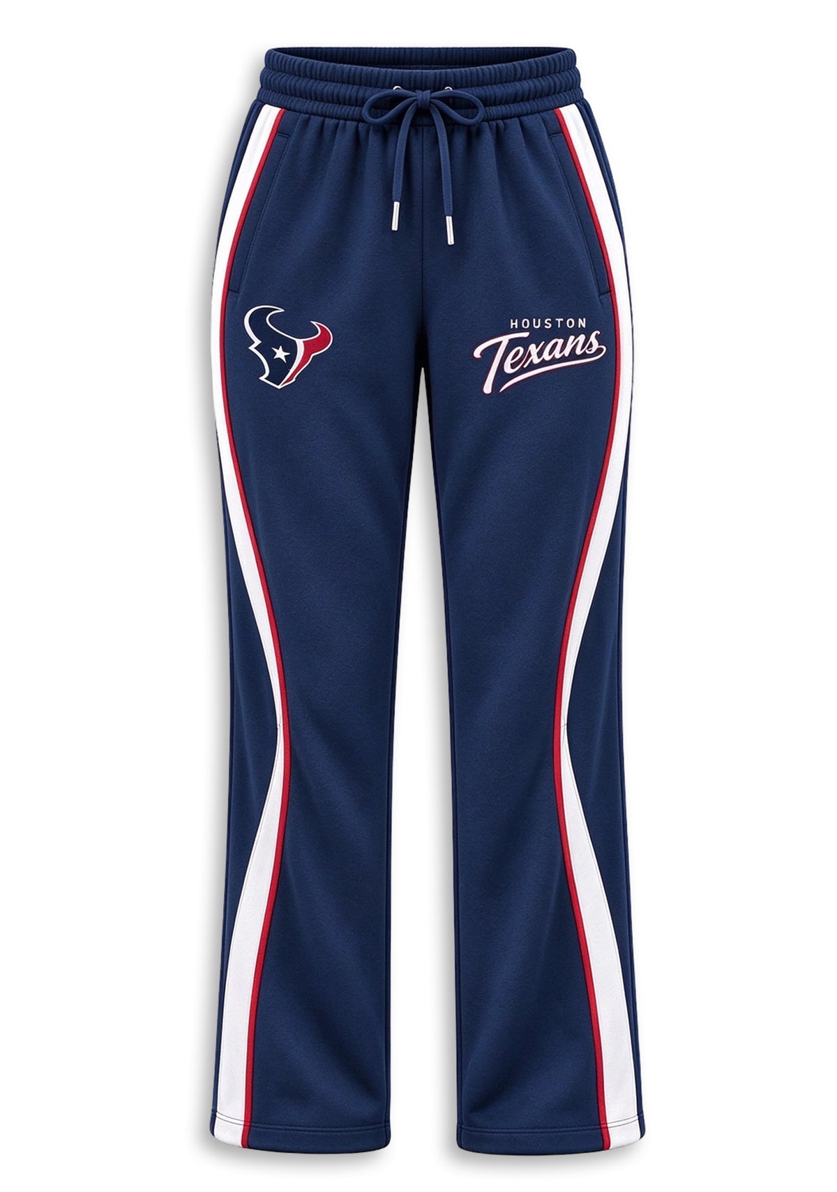 Women's Houston Texans Crewneck Sweatshirt & Flared Pants 2 Piece Set