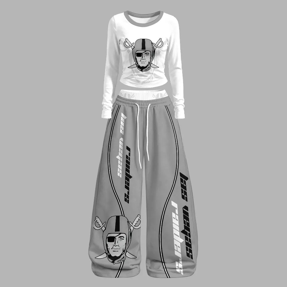 Las Vegas Raiders Long-Sleeved Double-Layer Stretch Pants Set | NFL