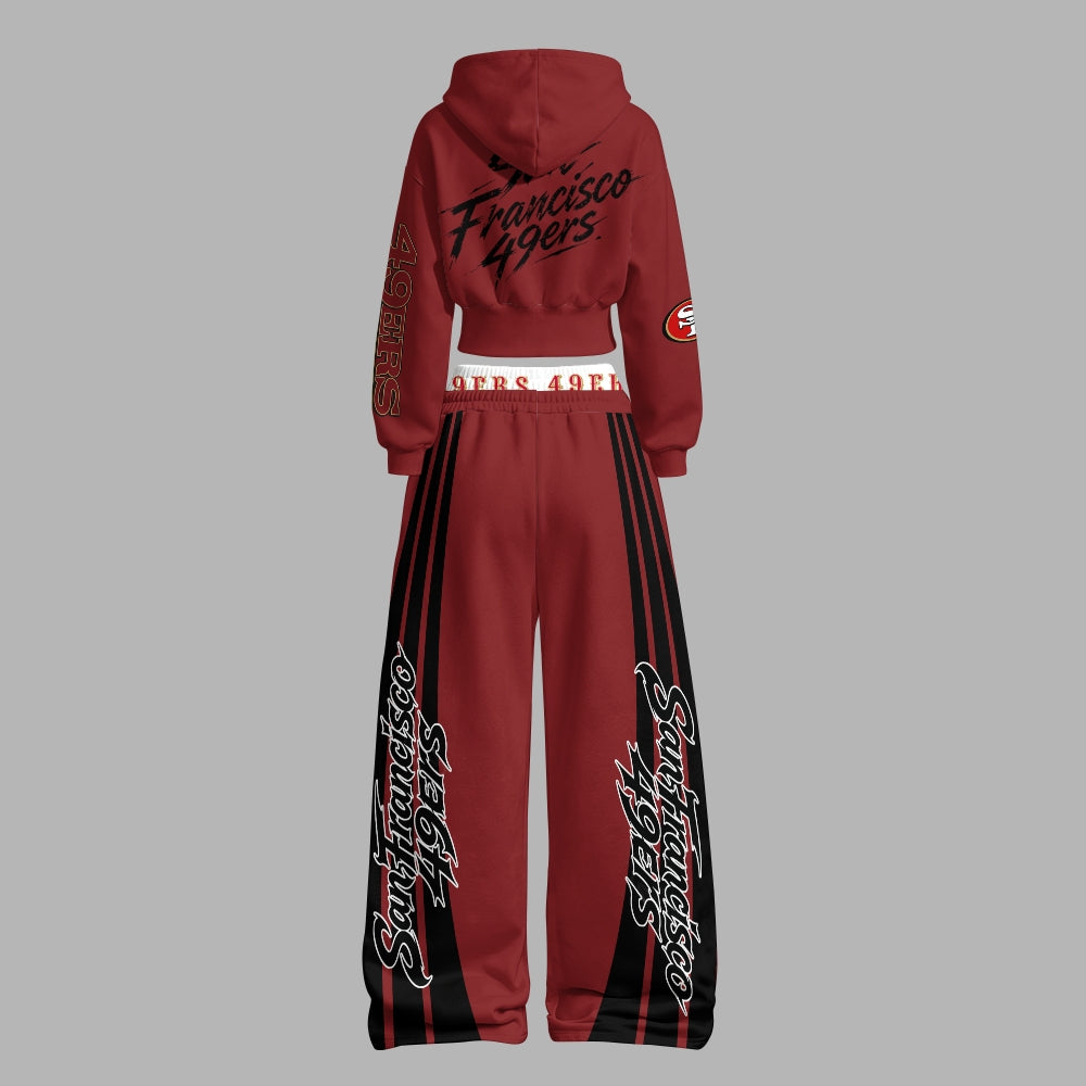San Francisco 49ers Zip-up hooded jacket and elastic-waist pants set | NFL