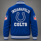 Unisex Indianapolis Colts Logo Printed Varsity Jacket